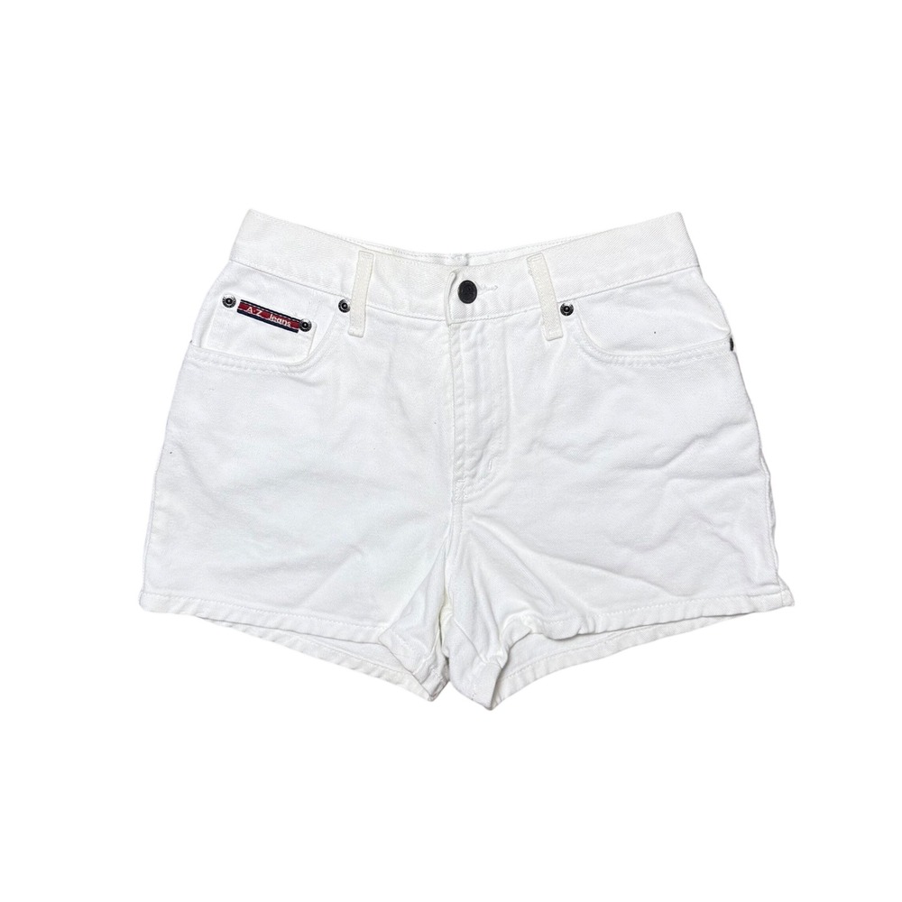 Vintage A-Z Jeans Womens White Denim High Waisted Shorts